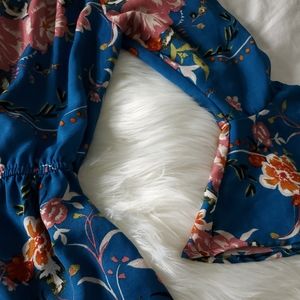 Floral off the shoulder high low dress